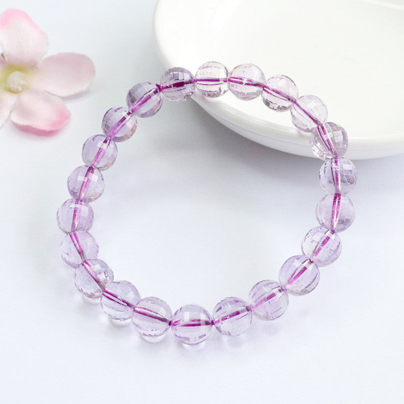 Natural Amethyst Bracelet Fully Transparent Faceted Bracelet Women's Jewelry CB2041205 