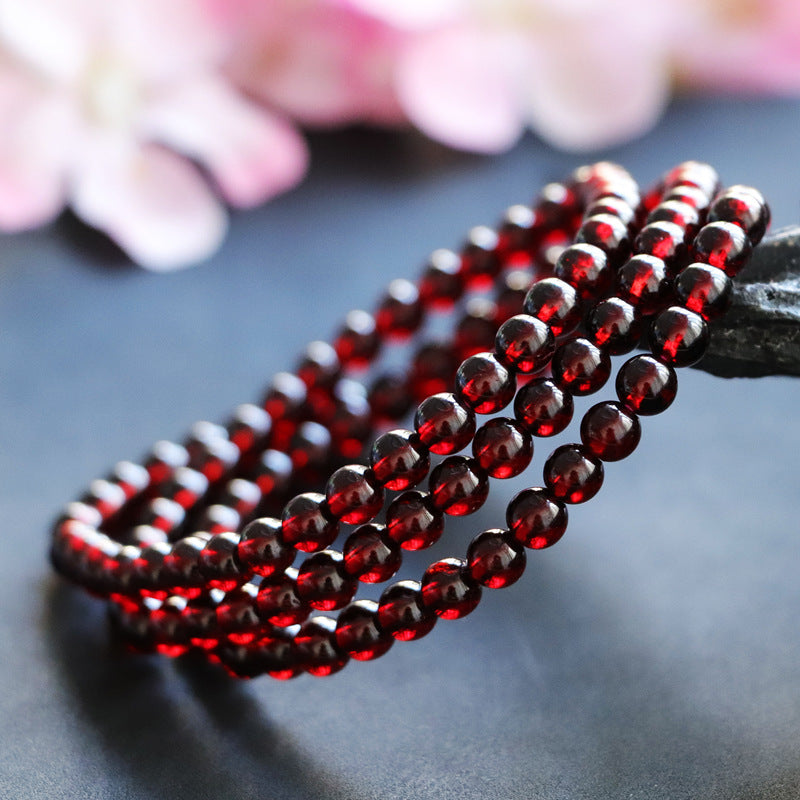 Natural garnet ice-clear wine red bracelet women's stone crystal color jewelry CB2113010 