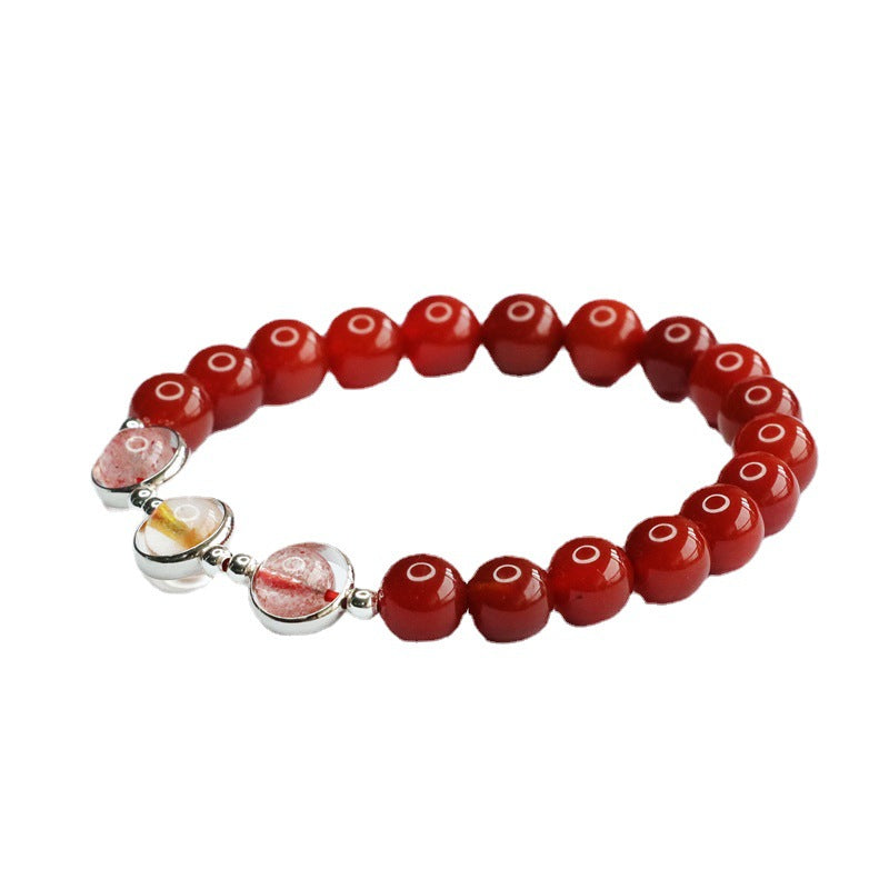 Red Agate Bracelet Strawberry Crystal Blonde Crystal Bracelet MN3041101