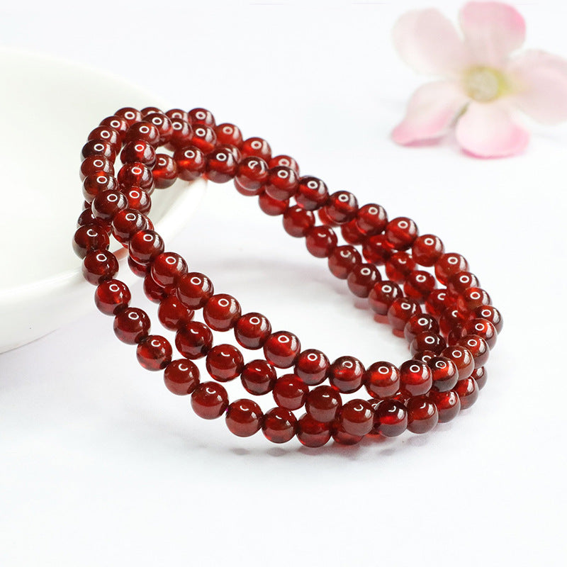 Natural Orange Garnet Multi Circle Bracelet Women's Stone Necklace Crystal CB4040405 