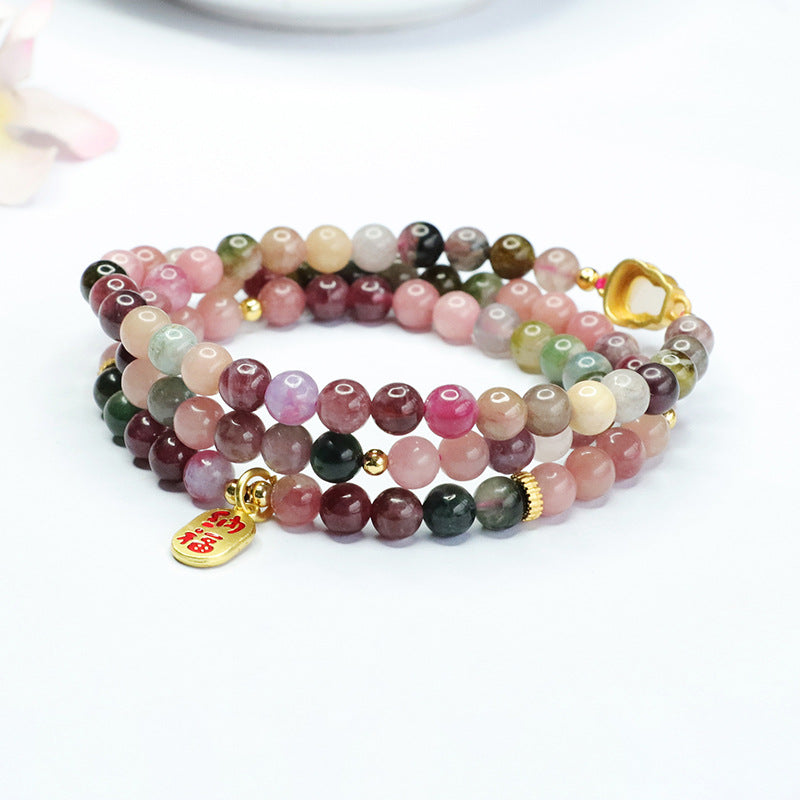 Natural Brazilian tourmaline bracelet multi-circle crystal bracelet for women CB3032705 