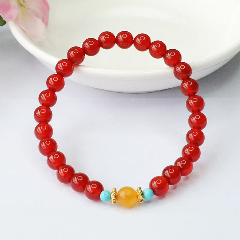 Red agate bracelet amber beeswax bracelet women's palace style jewelry MN3100309