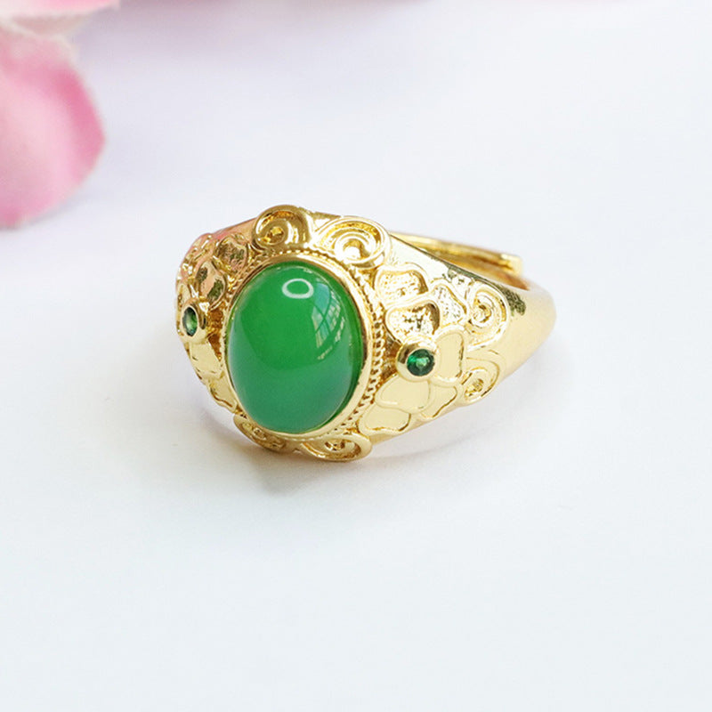 Natural chrysoprase ring pigeon blood red agate ring palace style jewelry MN3110604