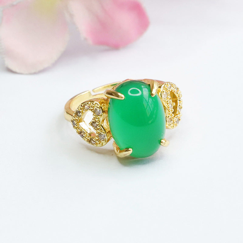 Natural red agate ring imperial chrysoprase ring vintage MN3110505