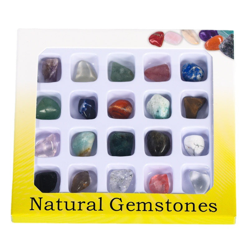 Hot-selling 20 kinds of mixed crystal natural semi-precious stone specimens tumbled stone geography science student textbooks 