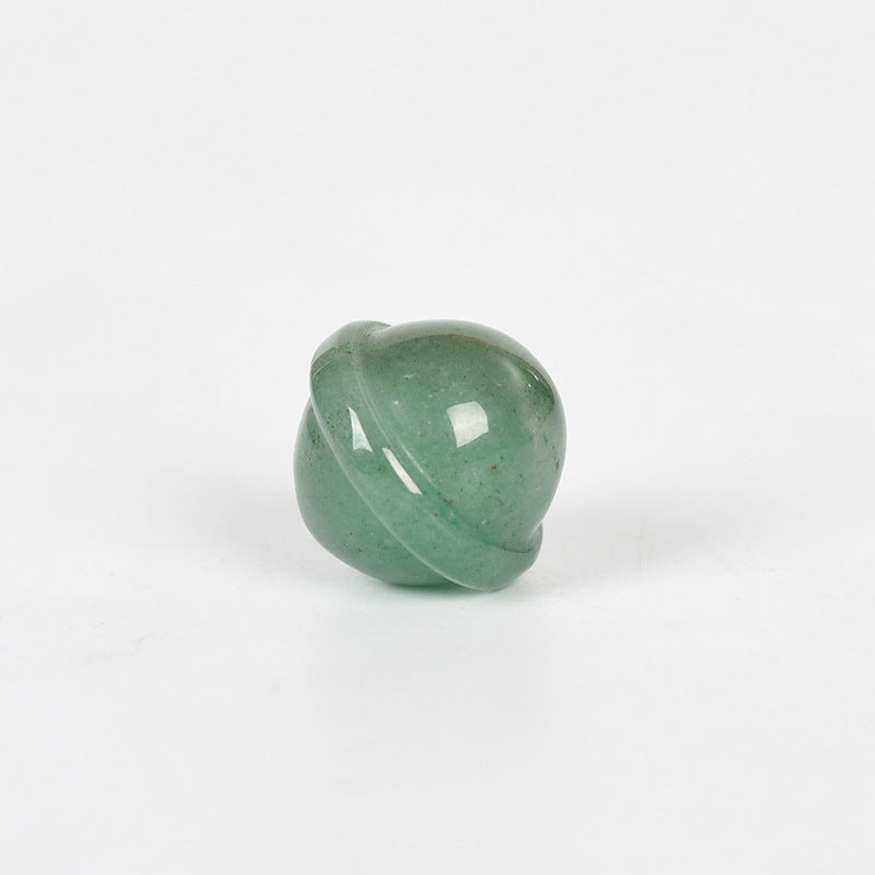 Factory direct sales jade mini planet semi-precious stone rose quartz crystal green aventurine tiger eye stone carving toy piece 