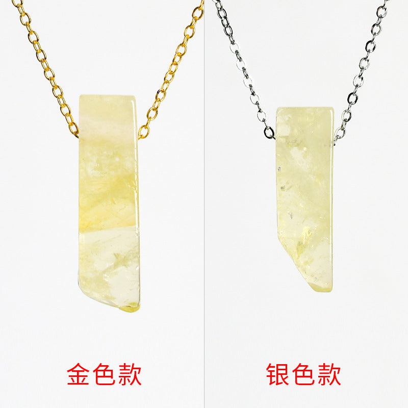 Natural crystal agate personalized irregular flat long necklace with long pendant 