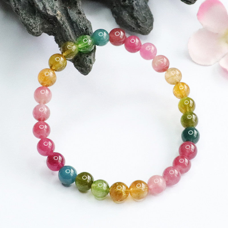 Natural rainbow tourmaline bracelet Brazilian old mine bracelet crystal color treasure for women CB2050905 