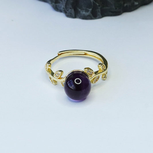 Natural Amethyst Ring Purple Colorful Jewelry Ring Jewelry CB3092908 