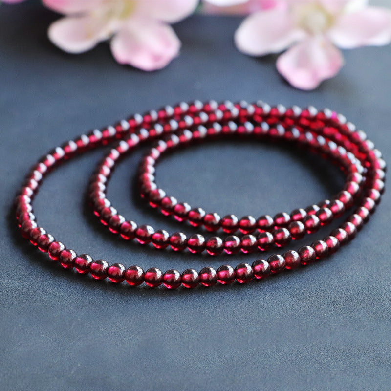 6A Natural Garnet Fully Transparent Burgundy Bracelet Women's Stone Crystal Jewelry CB2113012 