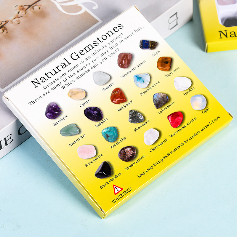 Hot-selling 20 kinds of mixed crystal natural semi-precious stone specimens tumbled stone geography science student textbooks 