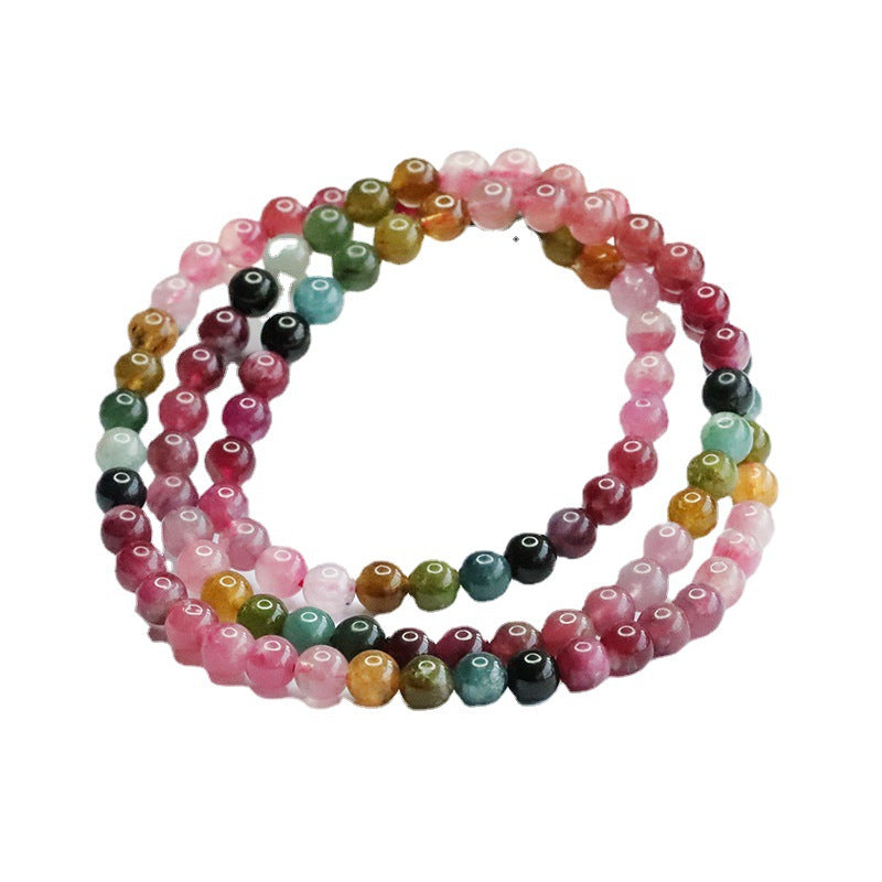 Natural rainbow tourmaline bracelet multi-circle Brazilian old material gradient bracelet for women CB3022409 