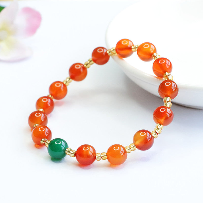 Natural red agate bracelet chrysoprase diy bracelet jewelry MN2072113