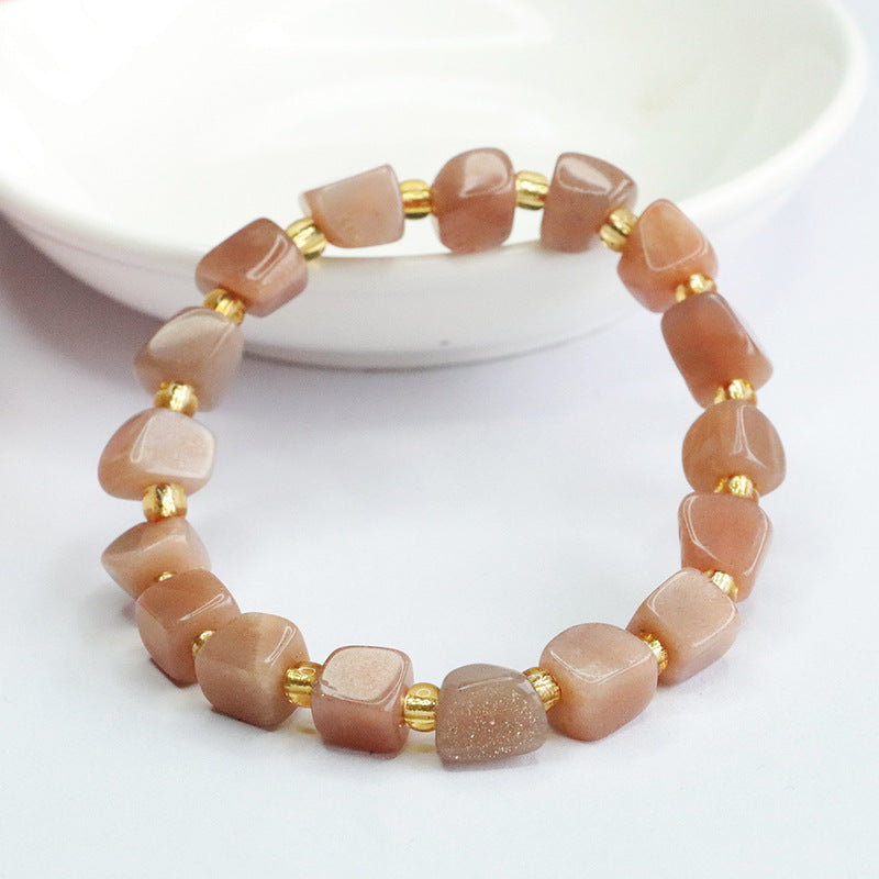 Natural Orange Moonlight Bracelet Sunstone Shape Bracelet Crystal Women CB3072806 