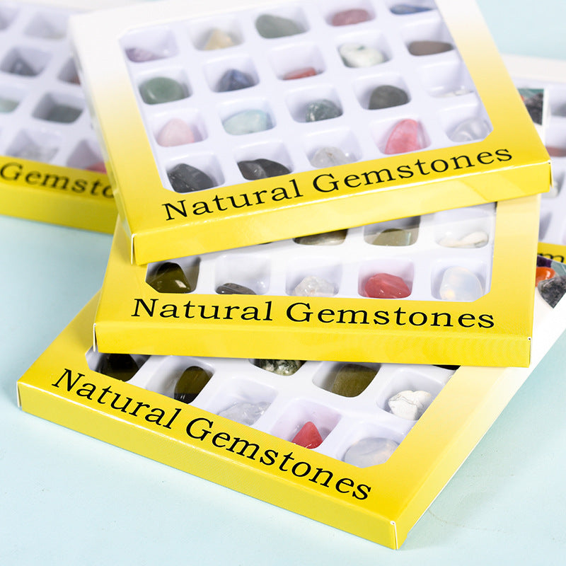 Hot-selling 20 kinds of mixed crystal natural semi-precious stone specimens tumbled stone geography science student textbooks 