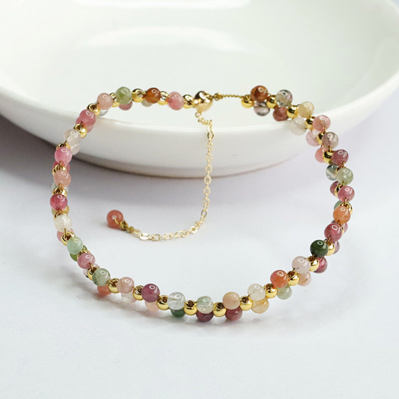 Natural candy color tourmaline bracelet crystal color treasure bracelet jewelry CB4011210 