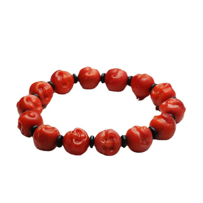 Natural southern red agate bracelet full of flesh and color Buddha head jewelry MN2112401 