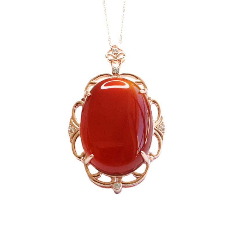 Natural red agate pendant chalcedony pigeon egg jewelry MN2101005