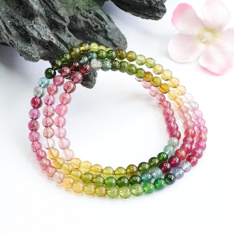 Natural Rainbow Vitreous Tourmaline Bracelet Gradient Bracelet Necklace Jewelry CB2042801 