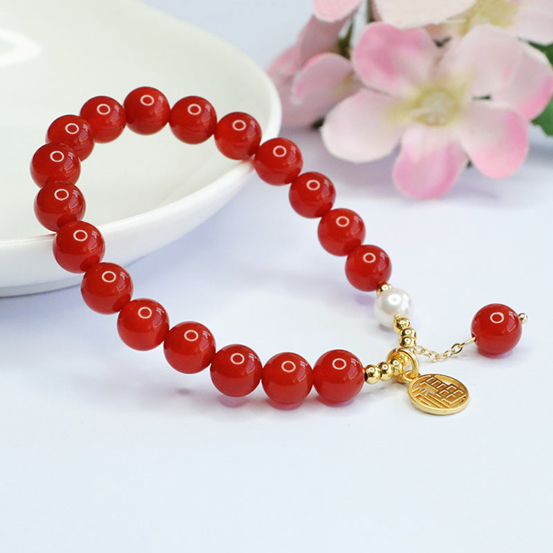 Natural red agate bracelet Acacia Doufu brand lifting bracelet for women MN4011503