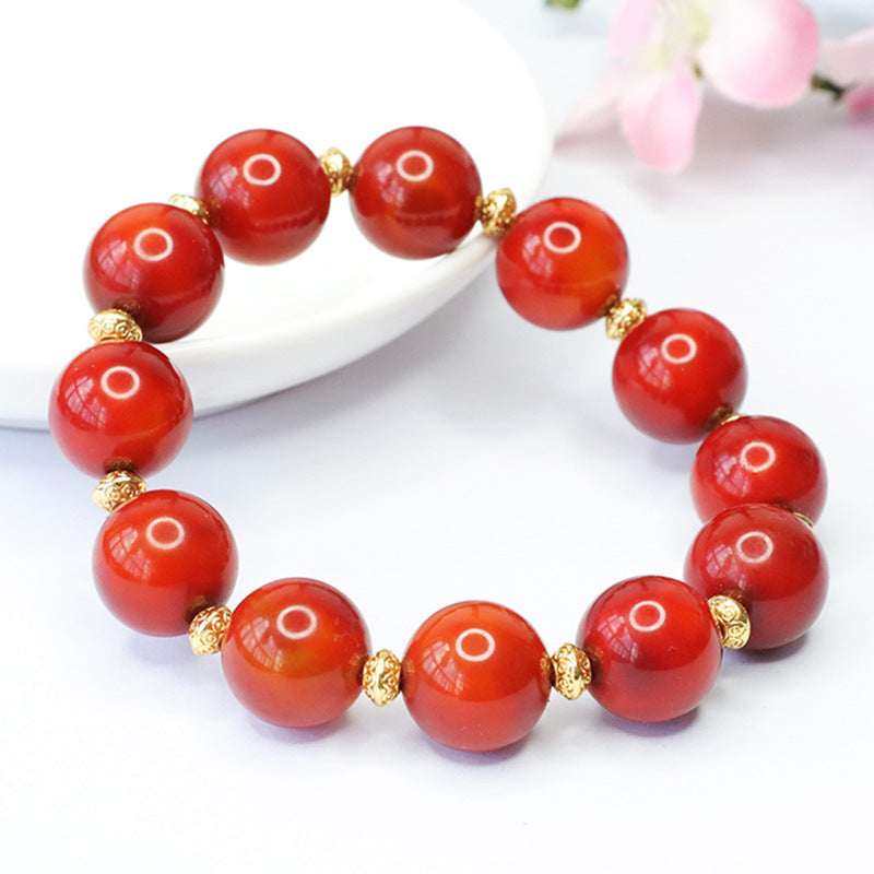 Red agate bracelet with crystal color treasure bracelet jewelry MN3102401